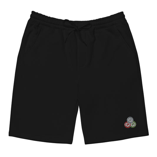 Men's fleece embroidered poker chip shorts